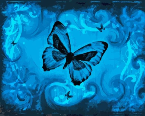 Aesthetic Blue Butterfly Diamond Paintign