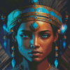 African Lady With Blue Eyes Diamond Painting