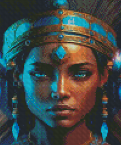 African Lady With Blue Eyes Diamond Painting