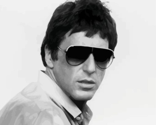 Black And White Tony Montana Diamond Painting