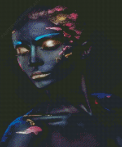 Black Lady And Colors Diamond Painting