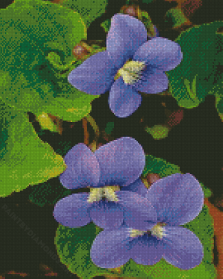 Blue Violet Flowers Diamond Painting