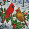 Christmas Cardinals Couple Diamond Painting