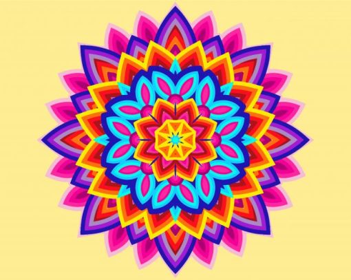 Colorful Mandala Flower Diamond Painting