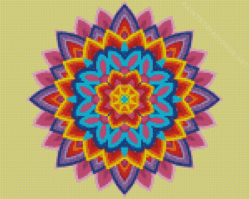 Colorful Mandala Flower Diamond Painting