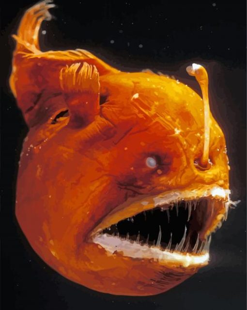 Orange Anglerfish Diamond Painting