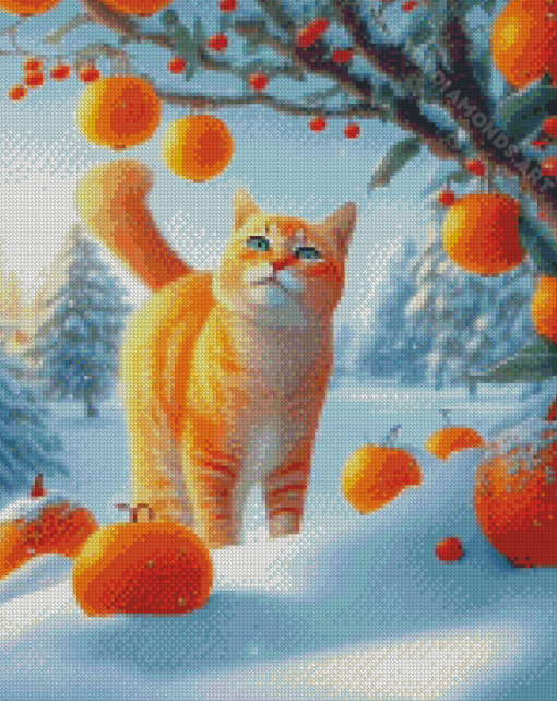 Orange Cat Diamond Painting