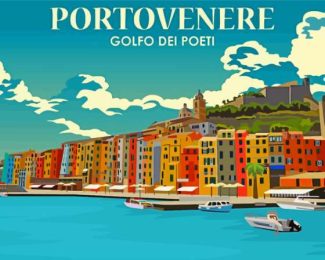 Porto Venere Italy Poster Diamond Painting