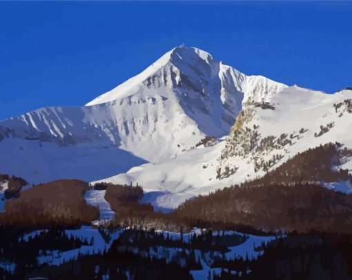 Snowy Mountain Big Sky Montana Diamond Painting