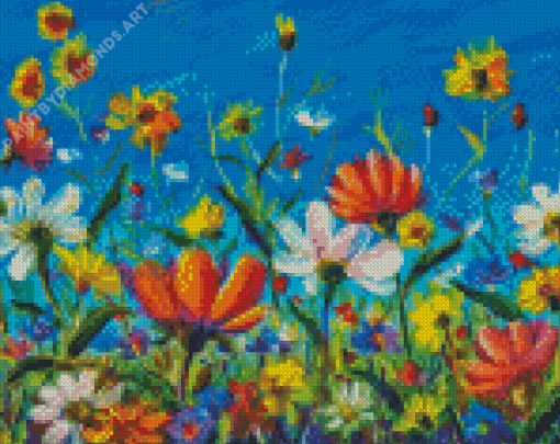 Abstract Wild Flowers Diamond Painting