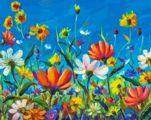 Abstract Wild Flowers Diamond Painting