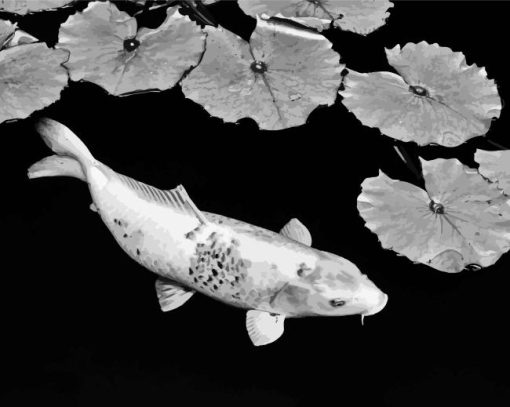 Black And White Koi Fish Diamond Painting