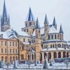 Caen Castle In Snow Diamond Painting