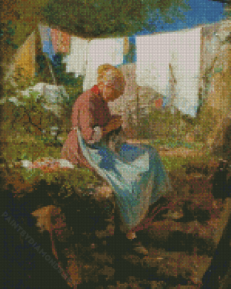 Cassatt Sewing Old Lady Diamond Painting
