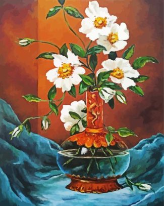 Cherokee Rose Vase Diamond Painting