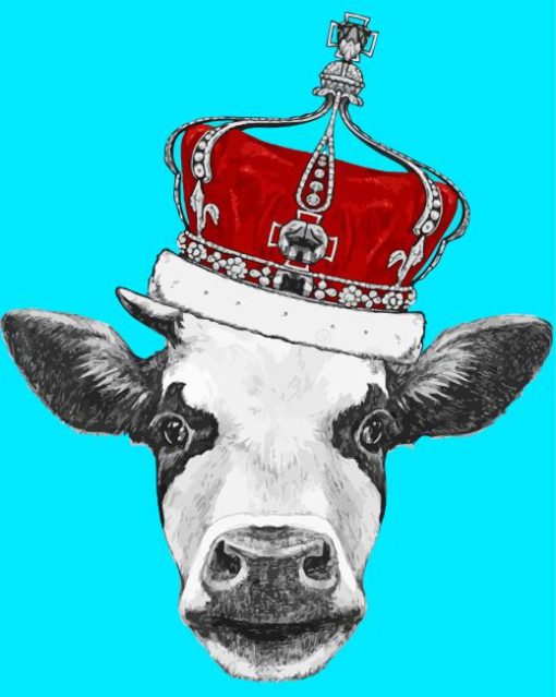 Cow Wearing A Crown Diamond Painting