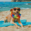 Dog In The Beach Relaxing Diamond Painting