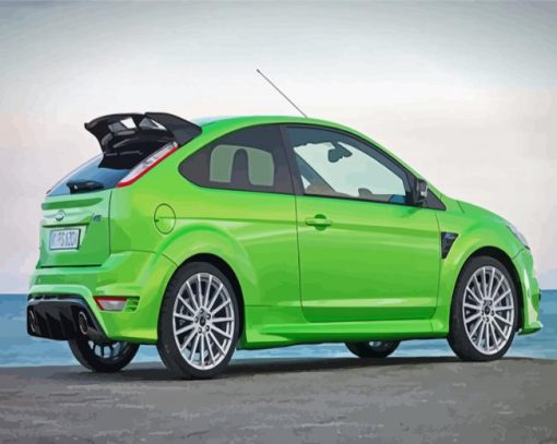 Green Ford Focus RS Car Diamond Painting