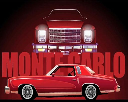 Illustration Chevy Monte Carlo Car Poster Diamond Painting