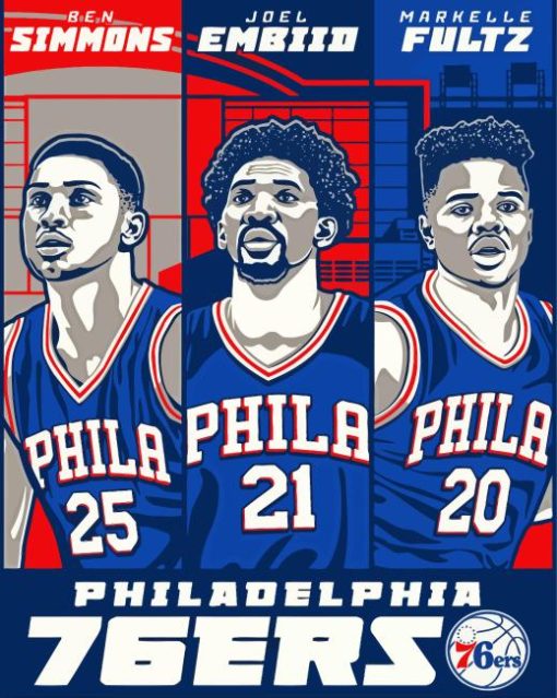 Philadelphia 76ers Basketball Players Poster Diamond Painting