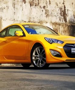 Yellow Hyundai Genesis Car Diamond Painting