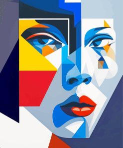 Abstract Cubism Lady Face Diamond Painting