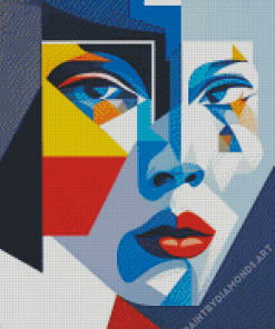 Abstract Cubism Lady Face Diamond Painting