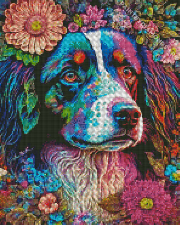 Aesthetic Floral Dog Diamond Painting