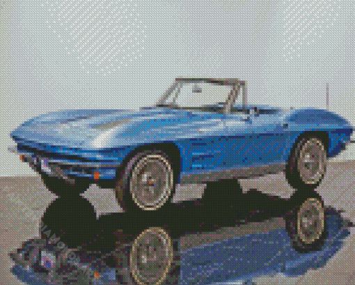 Blue 1963 Corvette Diamond Painting