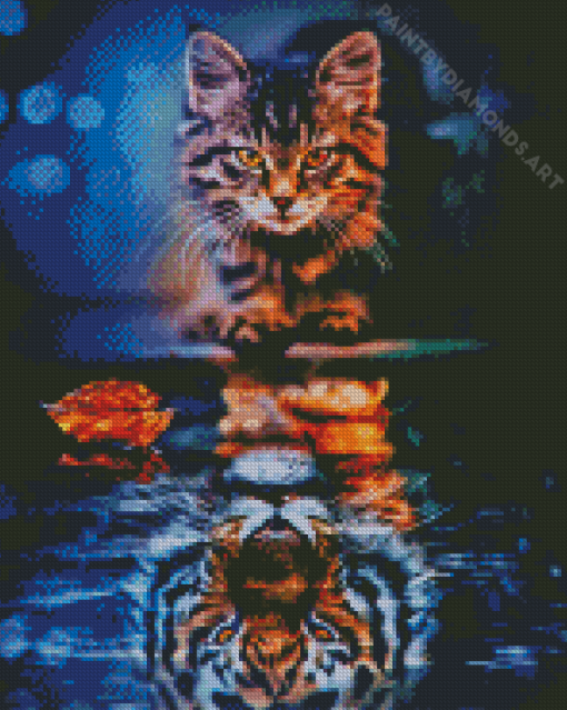 Little Kitten In Reflection Diamond Painting