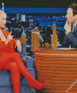 Evangeline Lilly With Jimmy Fallon Diamond Painting