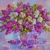 Lilac Flowers In Vase Diamond Painting