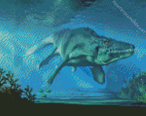 Scary Mosasaurus Underwater Diamond Painting