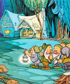 Snow White Cottage Cartoon Diamond Painting