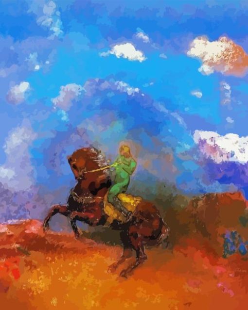 The Green Horseman By Odilon Redon Diamond Painting