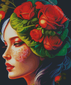 Aesthetic Floral Lady Diamond Painting
