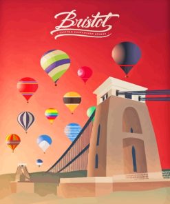 Clifton Bridge And Ballons Poster Diamond Painting