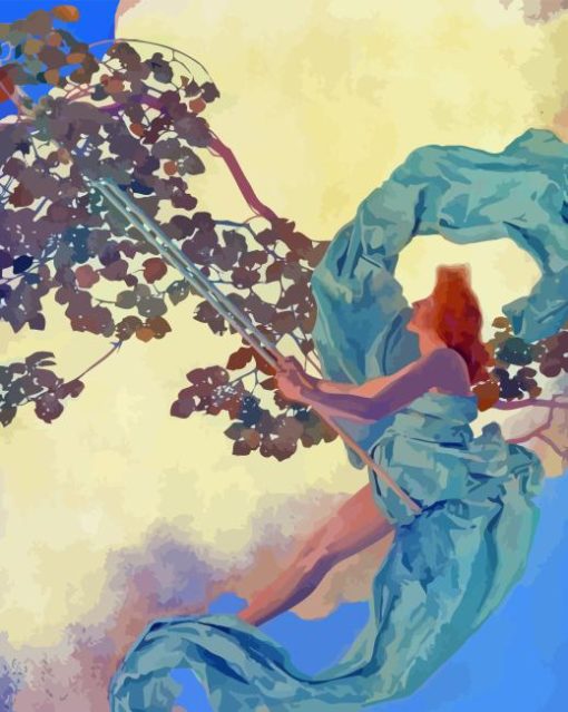 Girl On A Swing By Maxfield Parrish Diamond Painting