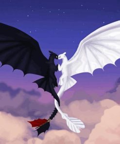 Toothless Flying With His Girlfriend Diamond Painting