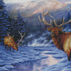 Elks In Snow Diamond Painting