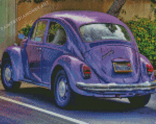 Purple Beetle Volkswagen Diamond Painting