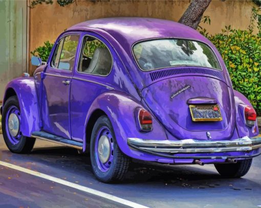 Purple Beetle Volkswagen Diamond Painting