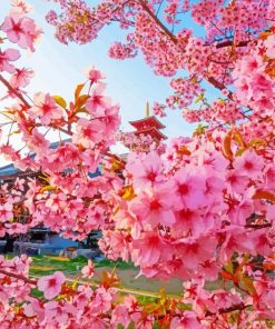 Cherry Blossoms Japanese Flowers Diamond Painting