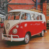 Red Volkswagen Kombi Diamond Painting