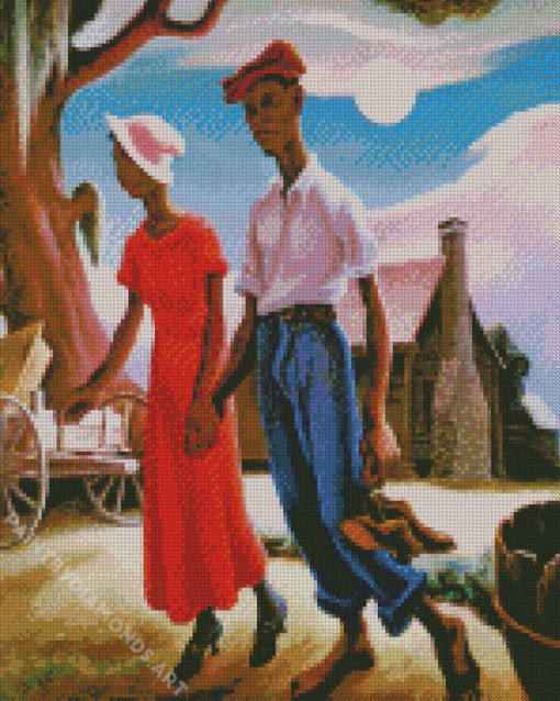 African Black Couple Diamond Painting