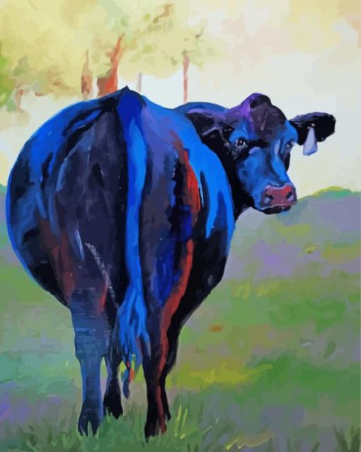 Black Cow Diamond Painting