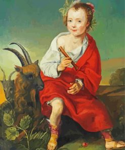 Boy With Goat Diamond Painting