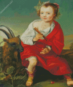 Boy With Goat Diamond Painting