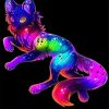 Colorful Neon Wolf Diamond Painting