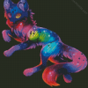Colorful Neon Wolf Diamond Painting